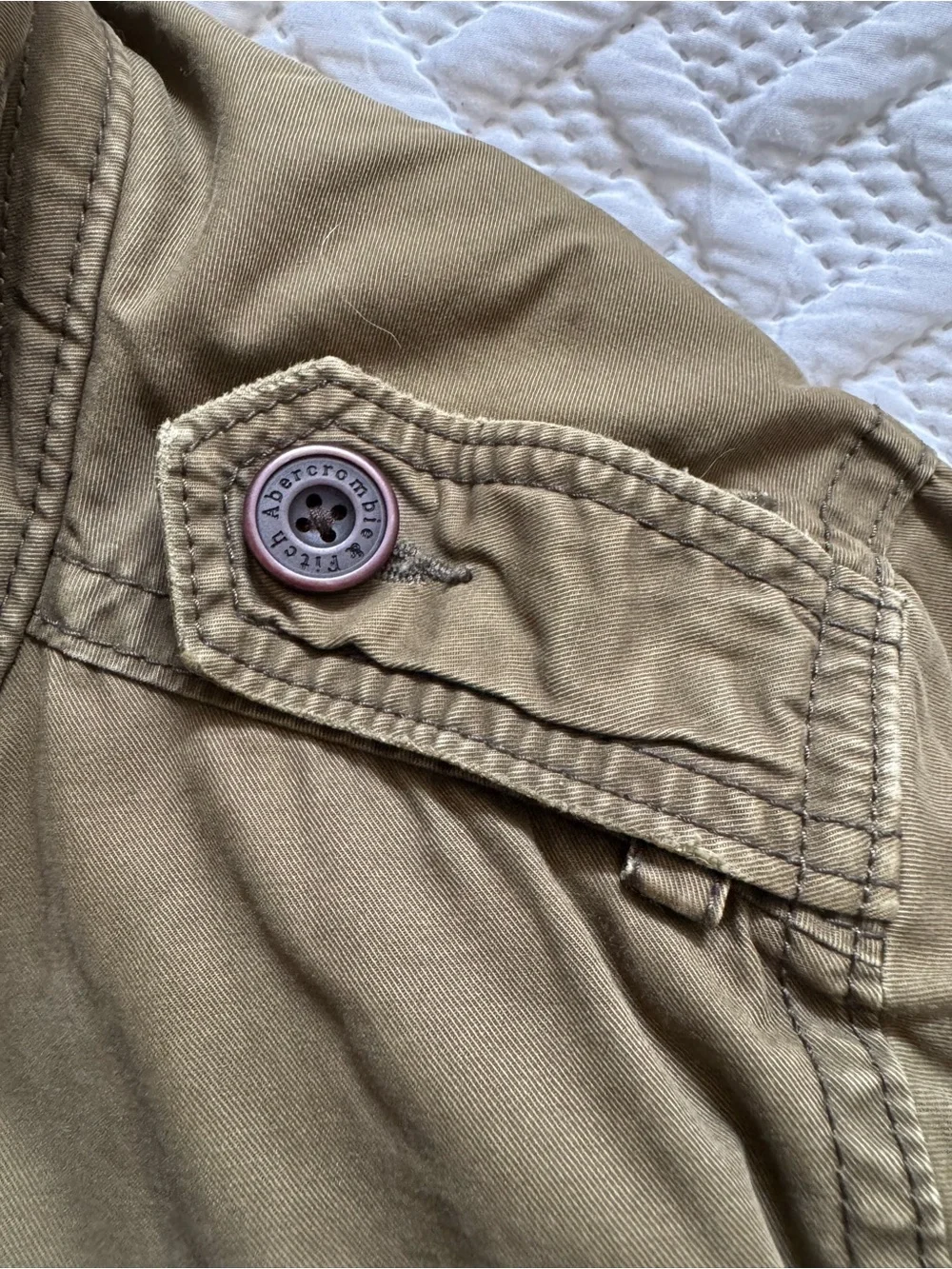 Abercrombie Fitch Cliff Mountain Sherpa Lined Twill Military Coat Olive Jacket M